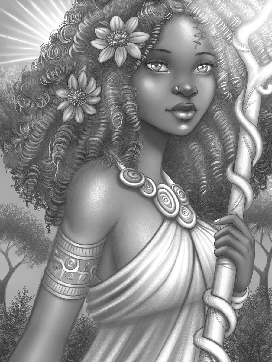 Grace and Strength The Beauty of African Women in Art -Nature Goddess ( Coloring E-book) product image (5)