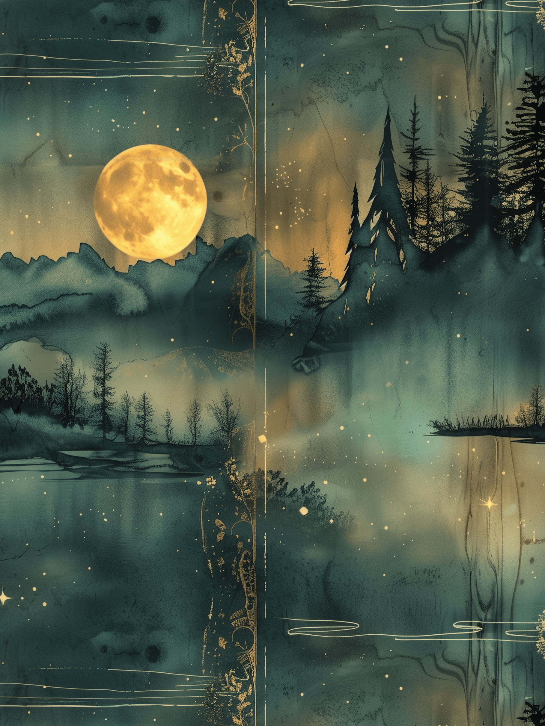 Vintage night sky - 20 oz skinny tumbler wrap product image (2)