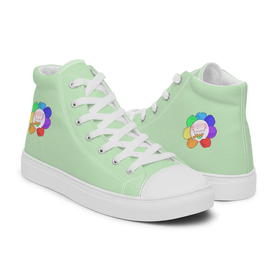 Pastel Green and White Flower Sneakers product image (44)