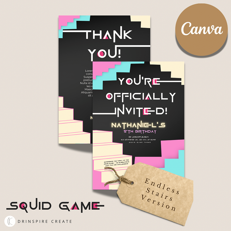 Squid Game-Inspired Party Template - Endless Stairs Version