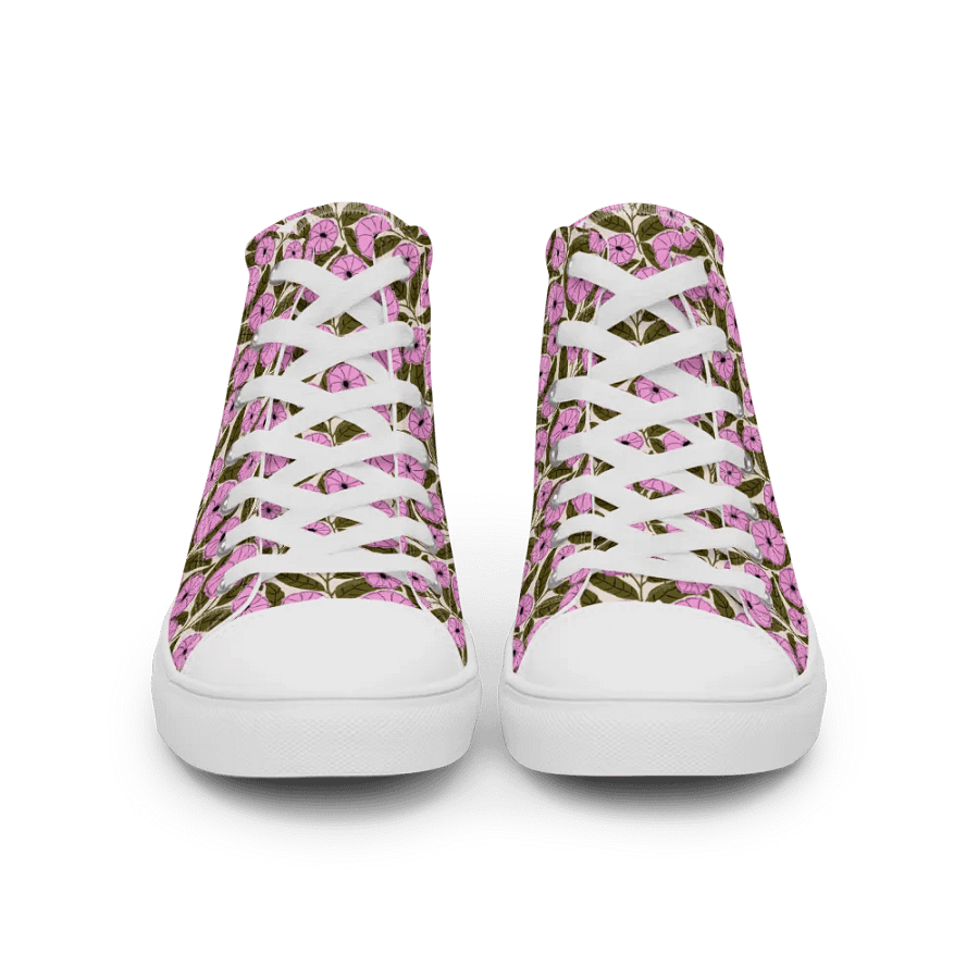 Dipladenia Dreams - Pink and Green - Mens High Top Canvas Shoes product image (5)