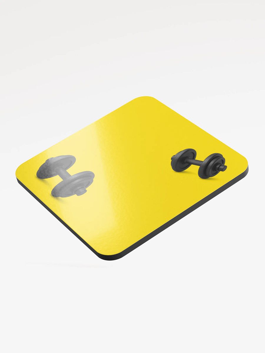 Yellow Black Double Dumbbell Cork Coaster product image (3)