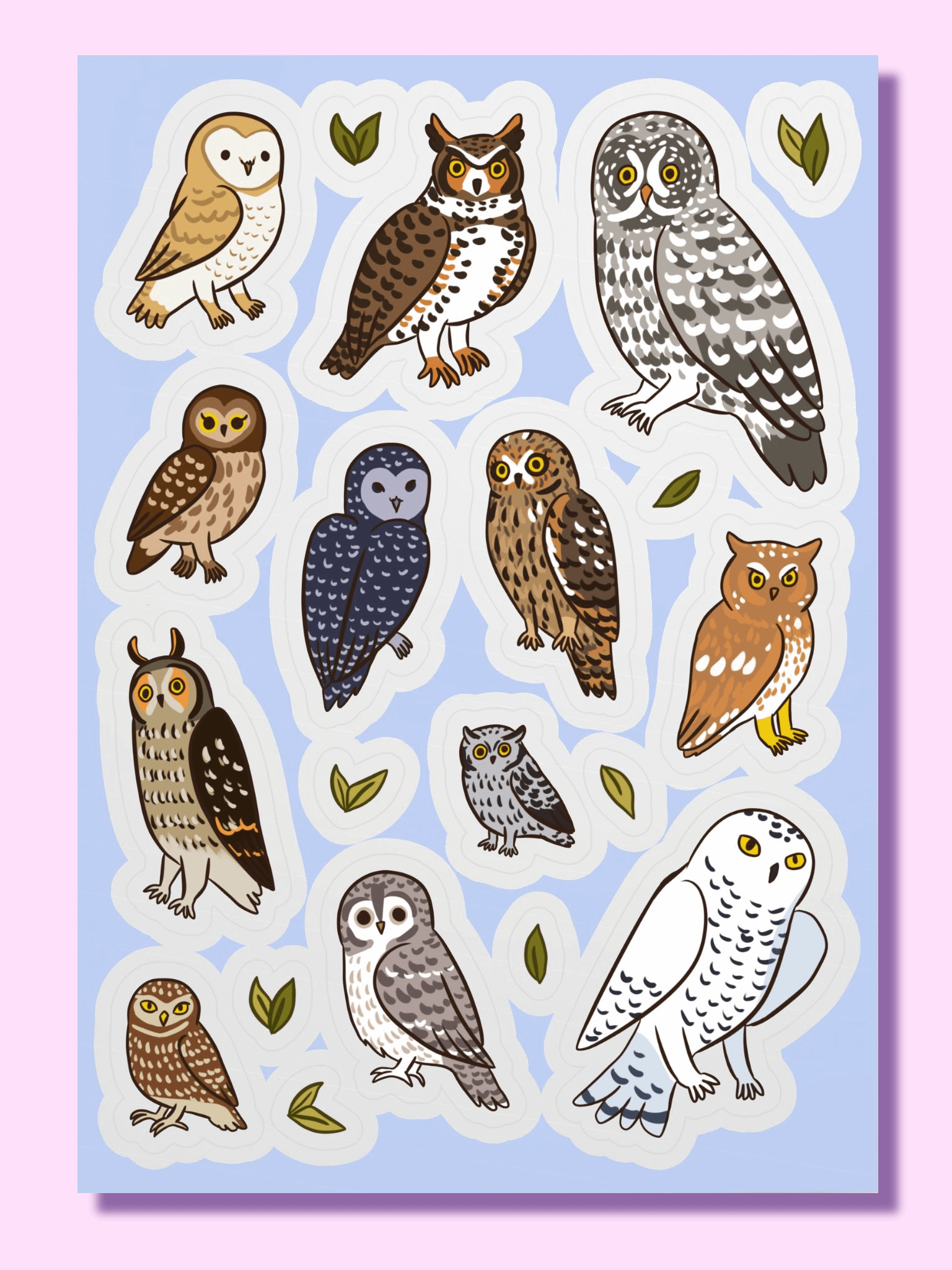 Whimsical Owl Collection Sticker Sheet product image (1)