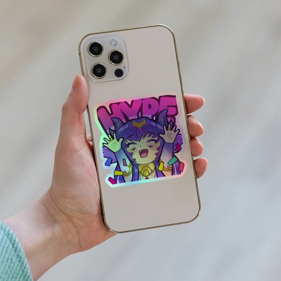 CosmicChroma - Vtuber HYPE Twitch Emote - Holographic Sticker product image (1)