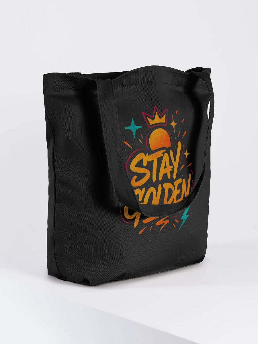 "Stay Golden" Graffiti Eco Tote | Econscious Organic Cotton product image (7)