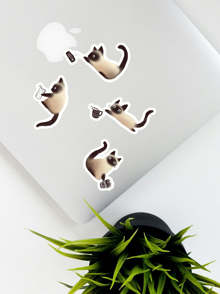 Bad Siamese Cats Knocking Stuff Over Stickers product image (1)