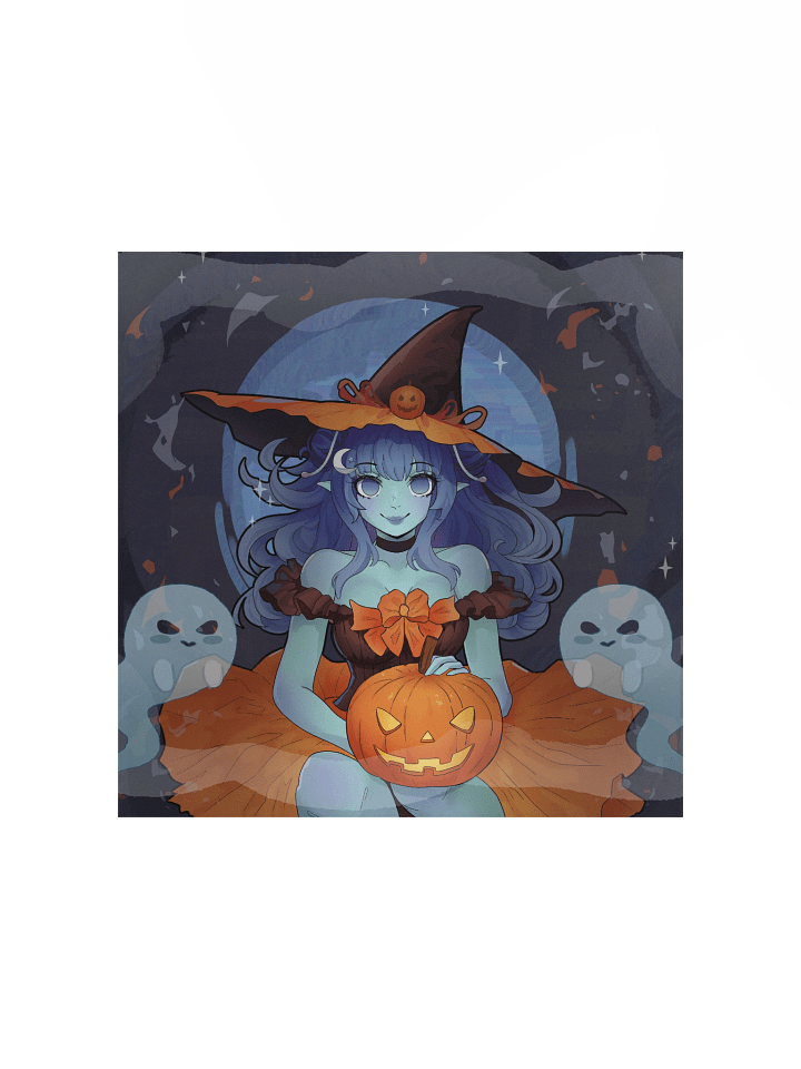 Starry Pumpkin Witch Square Poster product image (3)