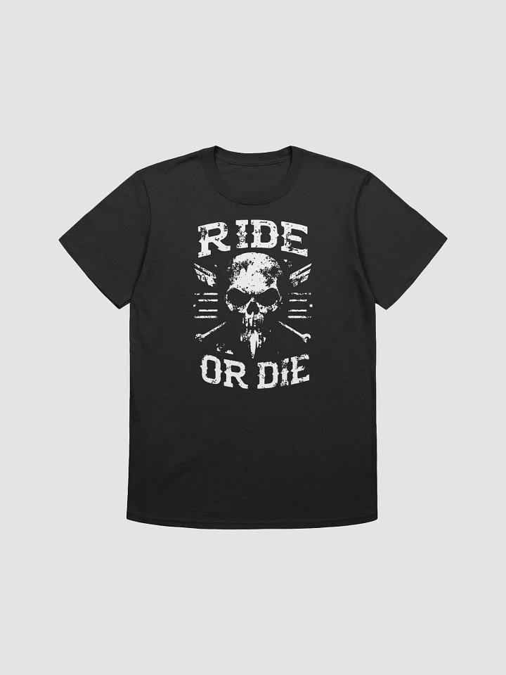 Ride or Die T-Shirt - Biker & Military Skull Emblem product image (1)