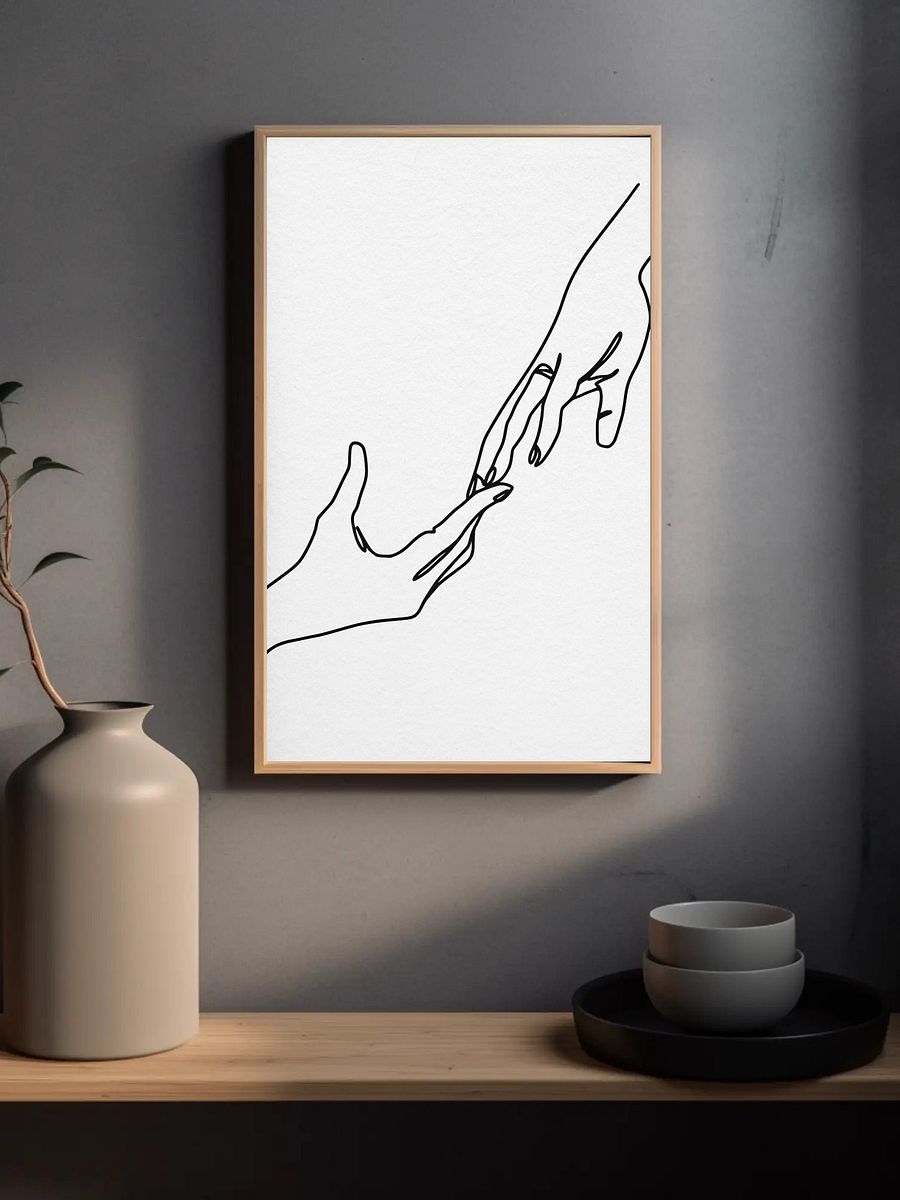 Minimalist Line Art of Hands - Modern Black and White Wall Art, Romantic Couple Decor, Elegant Abstract Print, Minimalist Home Decor product image (3)