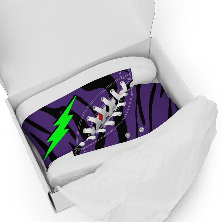 Woman's High-Top Sneakers (Purple Tiger Stripes) product image (8)