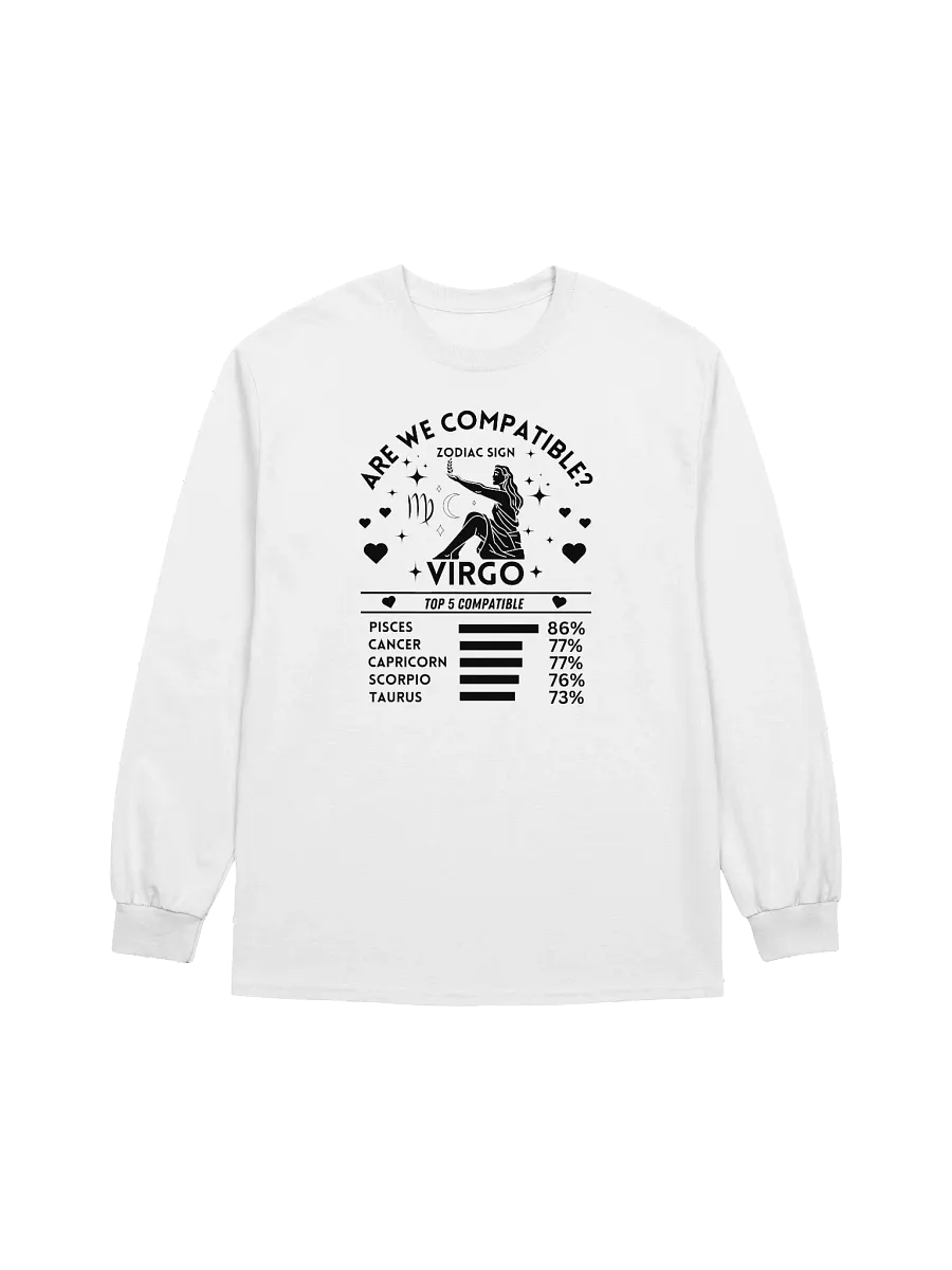 Virgo Zodiac Sign Romantic Compatibility - Gildan Ultra Cotton Unisex Long Sleeve T-Shirt - Light Colors product image (2)