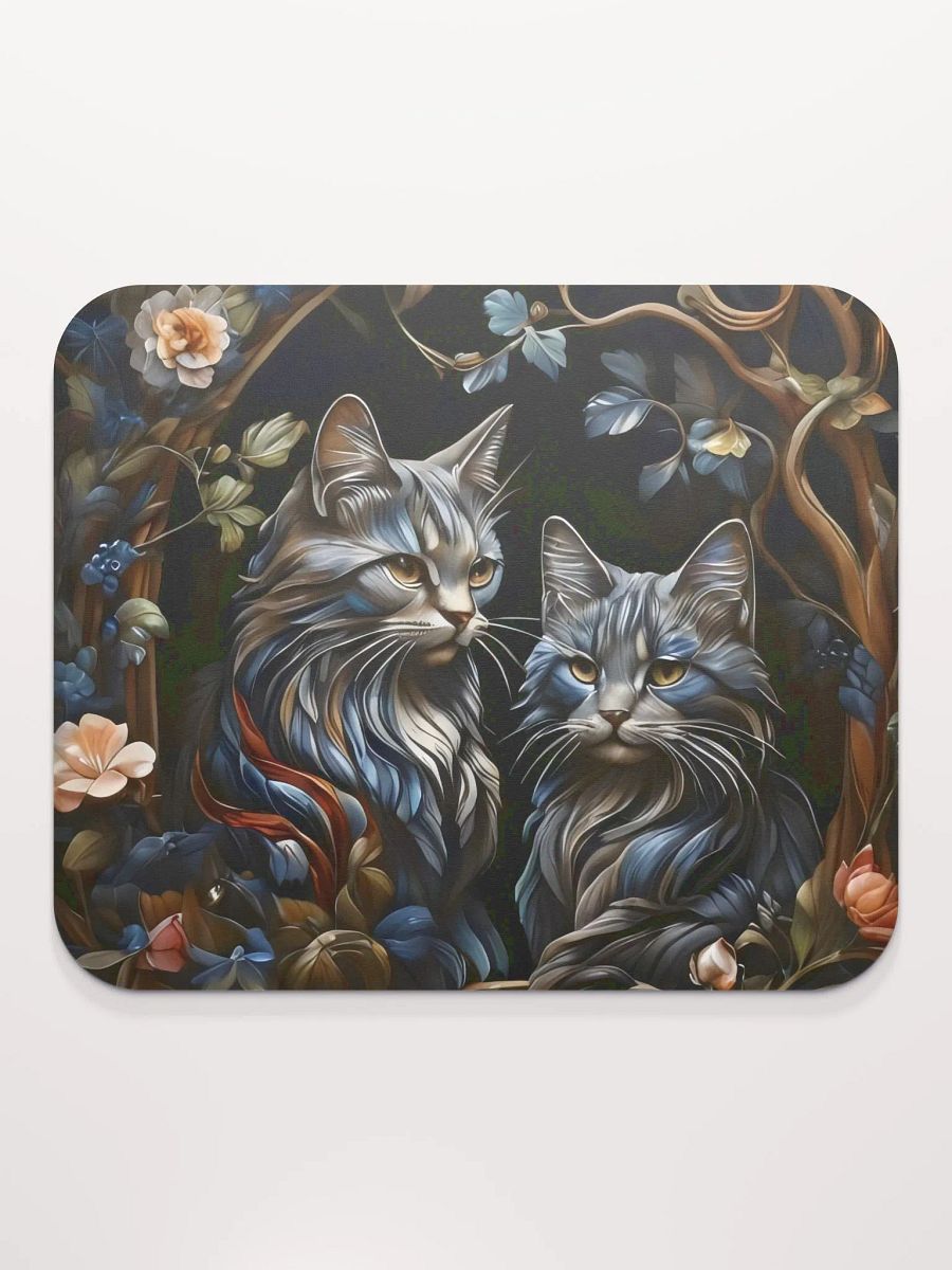 Regal Cats & Floral Art Mouse Pad product image (3)