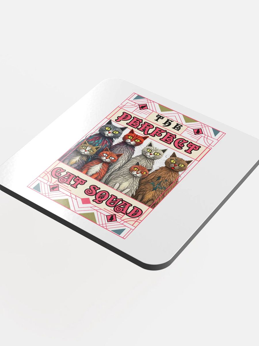 The Perfect Cat Squad Glossed Cork Coaster product image (4)