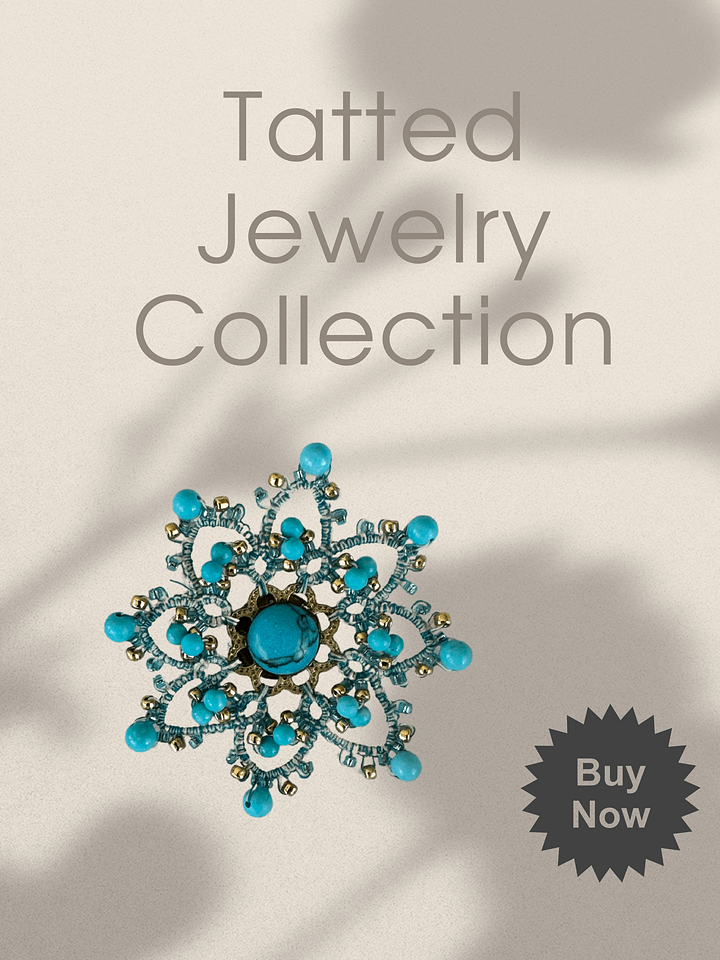 Lace Brooch with Turquoise Gemstone Accents product image (1)