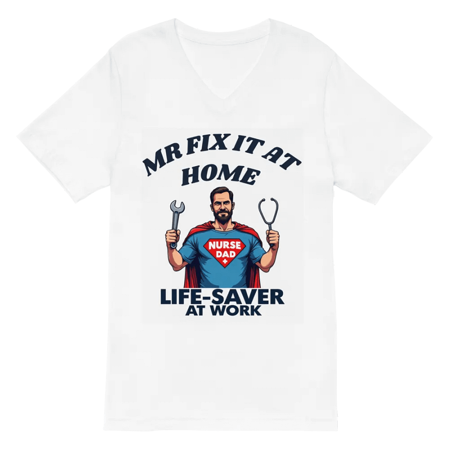 Superhero Nurse Dad V-Neck Tee product image (2)