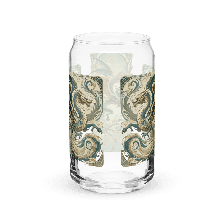 Art Nouveau Dragon Can-Shaped Glass Cup – Unique, Artistic Drinkware product image (6)