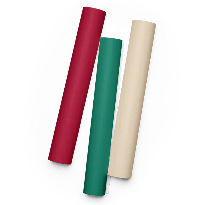 Mixed (Red, Green, Champagne) Solid Holiday Christmas Wrapping Paper Sheets (3) product image (1)