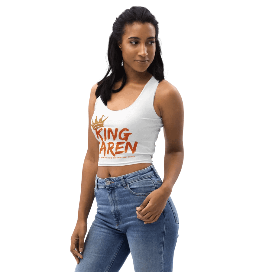 King Karen Crowned White Stretchy Crop Top product image (4)