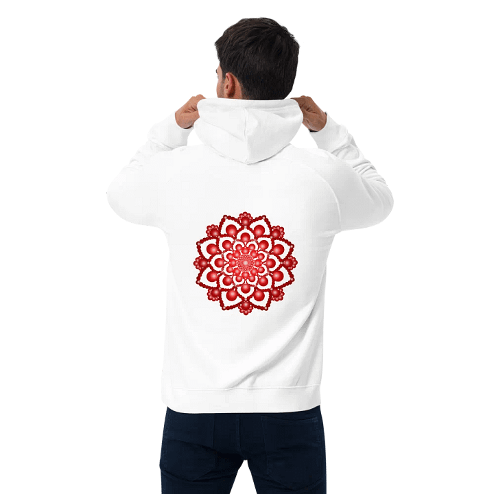 Red Dot Mandala Unisex Eco Hoodie product image (2)