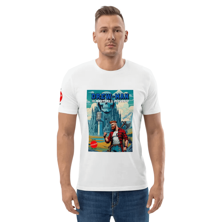 DREW-MAN and the Masters of the Podverse - Organic Cotton Short Sleeve T-Shirt product image (2)