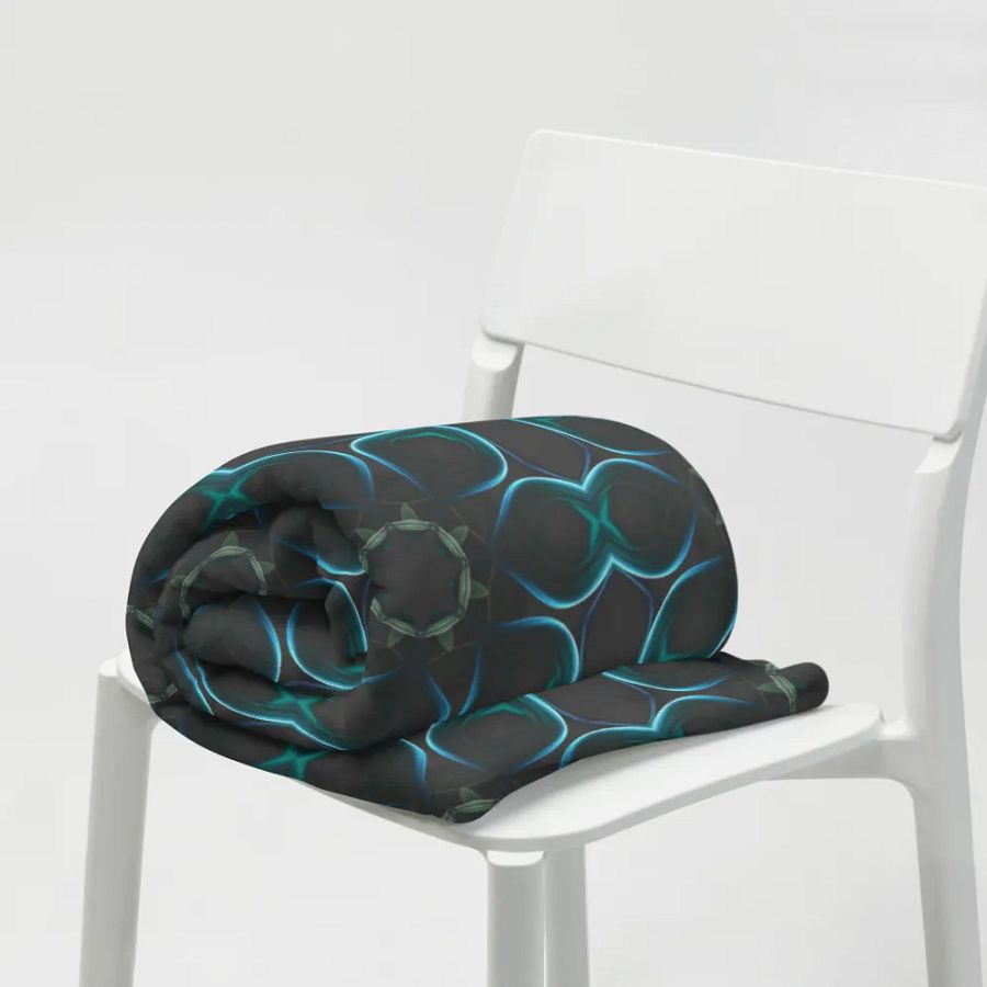 Black and blue Geometric -Throw Blanket product image (9)