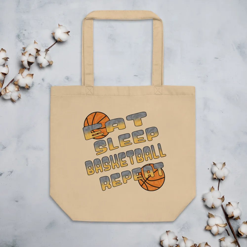 Eat Sleep Basketball Repeat Hoops & Style Eco Tote Bag product image (3)