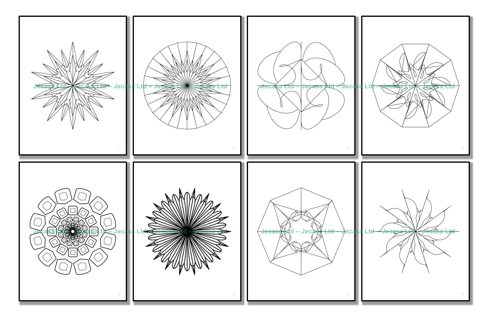 100 Geometric Mandala Coloring Pages | PDF | Digital File | Series GM2025 Vol. 9 product image (3)