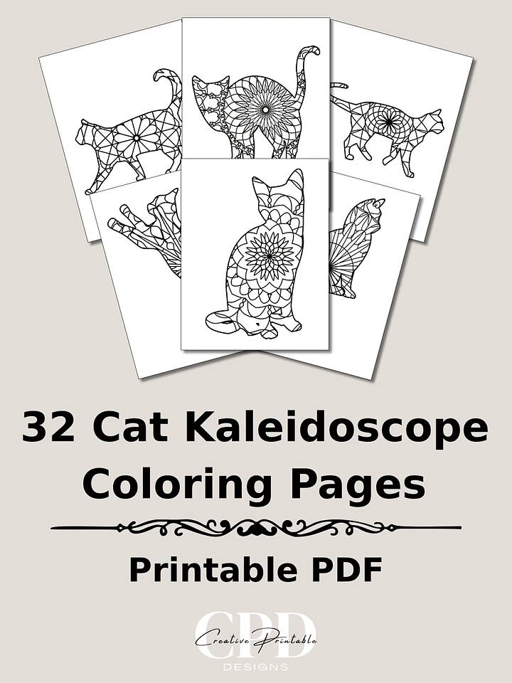 Printable Cat Kaleidoscope Coloring Pages product image (1)