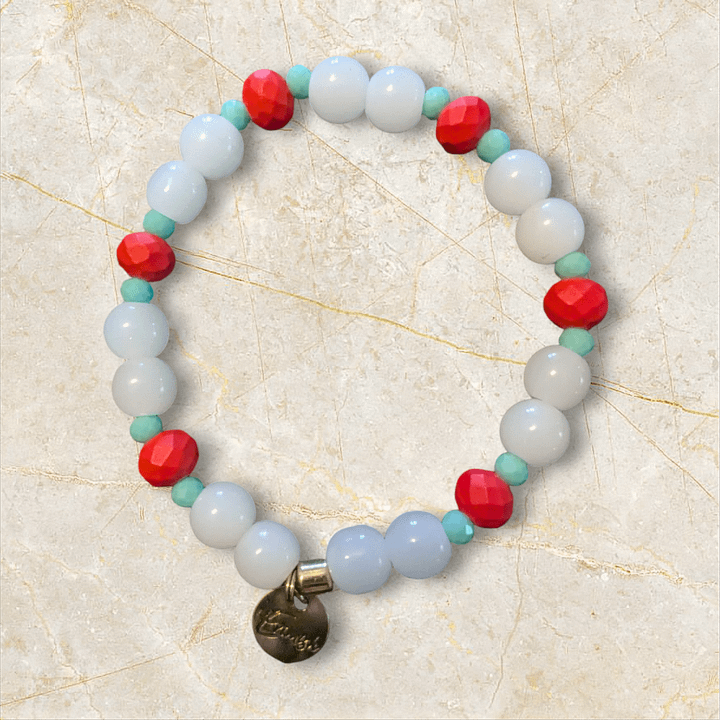 Ermish Red, Teal & White 3 Bracelet Stack product image (2)