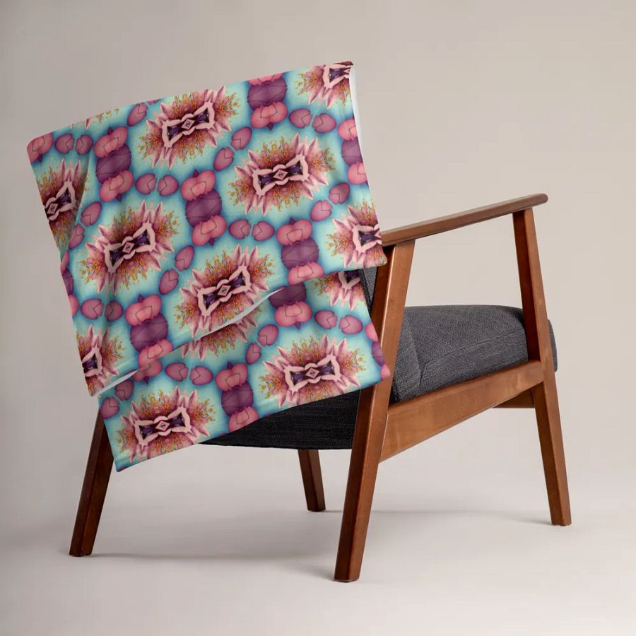 Vibrant Florals & Hearts Throw Blanket product image (1)