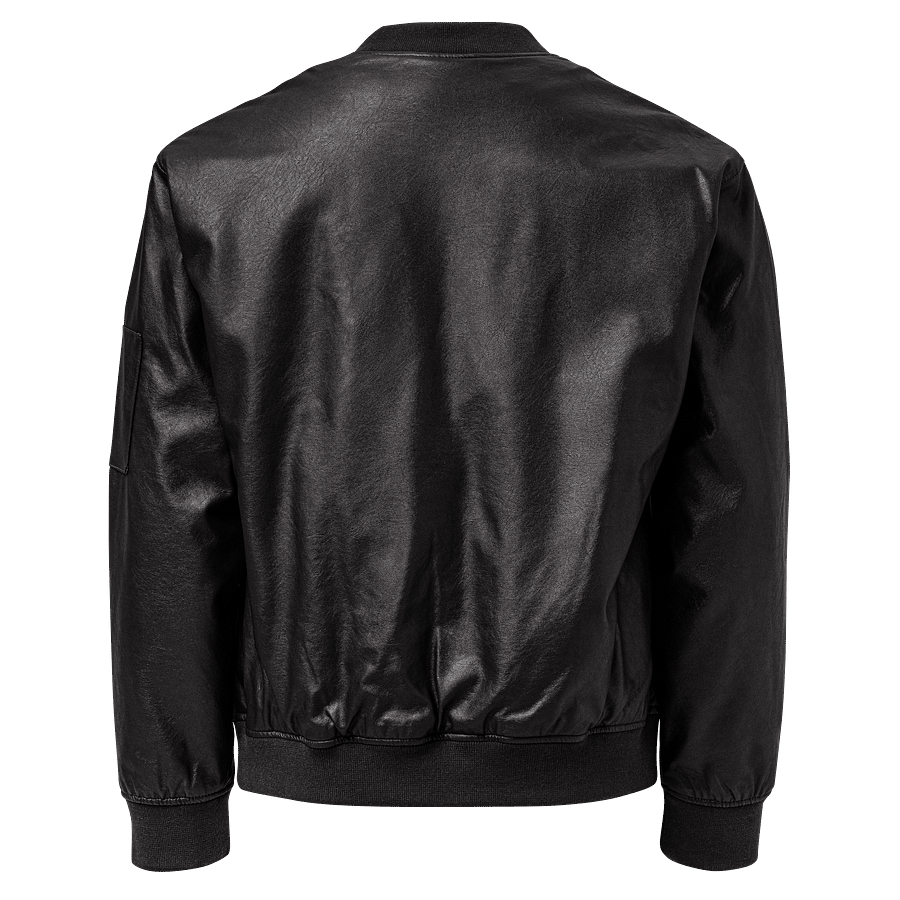 Crowned Patriot Nedo Brand Faux Leather Bomber Jacket product image (2)