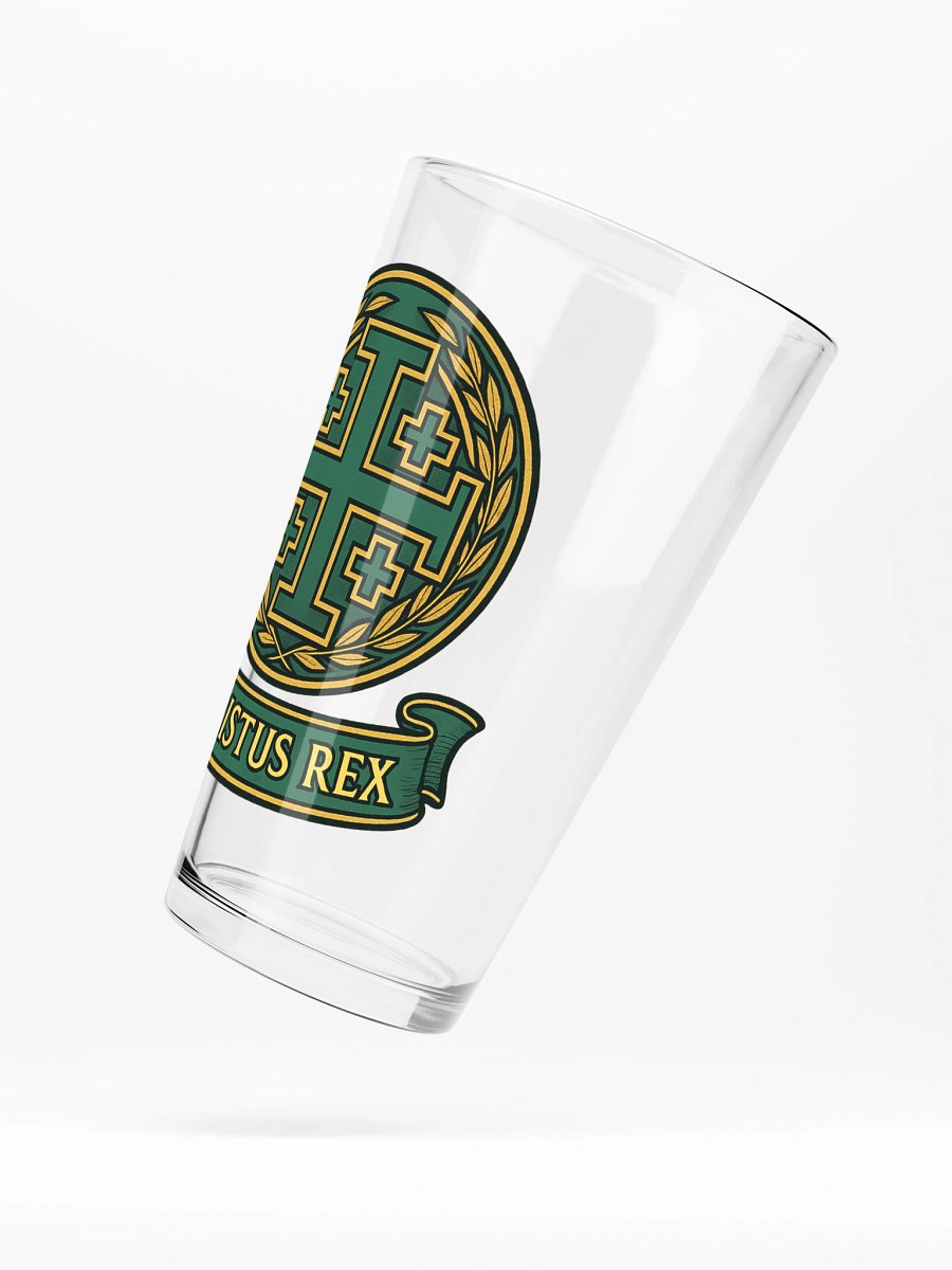 Jerusalem Cross Christus Rex Pint glass product image (5)
