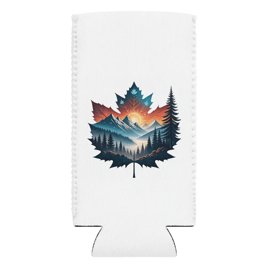 Maple Leaf Sunrise Forest Coozie Can Cooler product image (1)