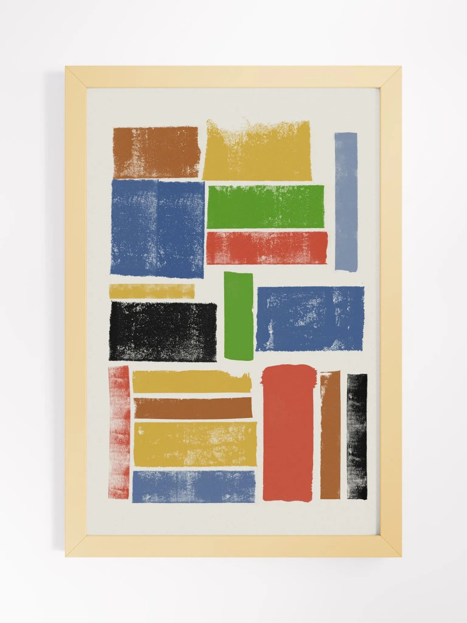 Abstract Patchwork Framed Matte Poster | Modern Geometric Wall Art | Bold and Vibrant Abstract Design for Contemporary Spaces product image (4)