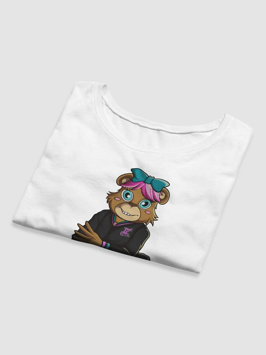 Sitting Girl Bear White Bella+Canvas Women's Crop Tee product image (5)