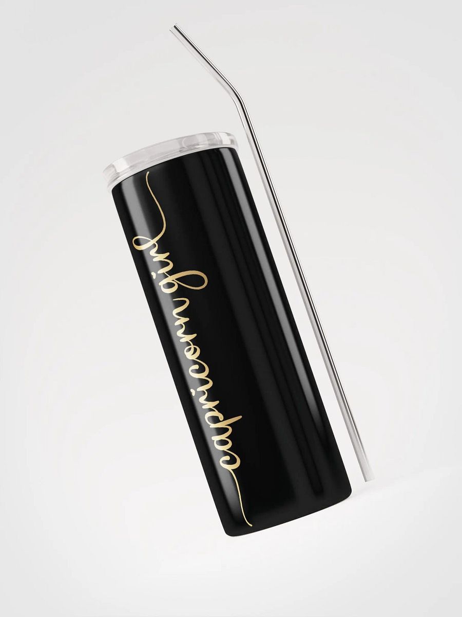 Black Capricorn Stainless Steel Tumbler: Embrace Zodiac Vibes with Capricorn Girl in Gold product image (3)