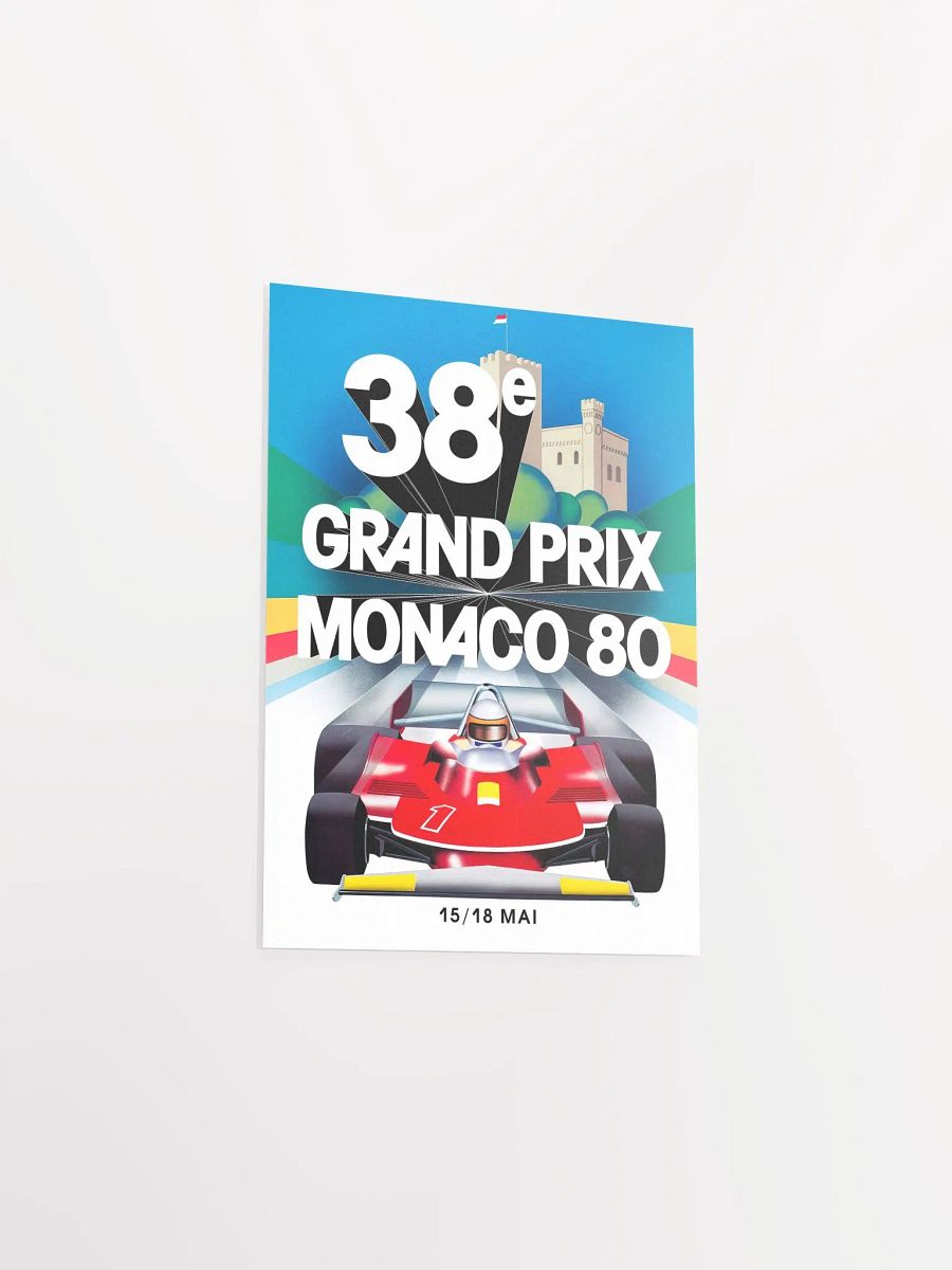 Monaco Vintage F1 Grand Prix, 1980 poster — Vintage Formula 1 poster, Monaco Grand Prix poster, retro travel poster product image (8)