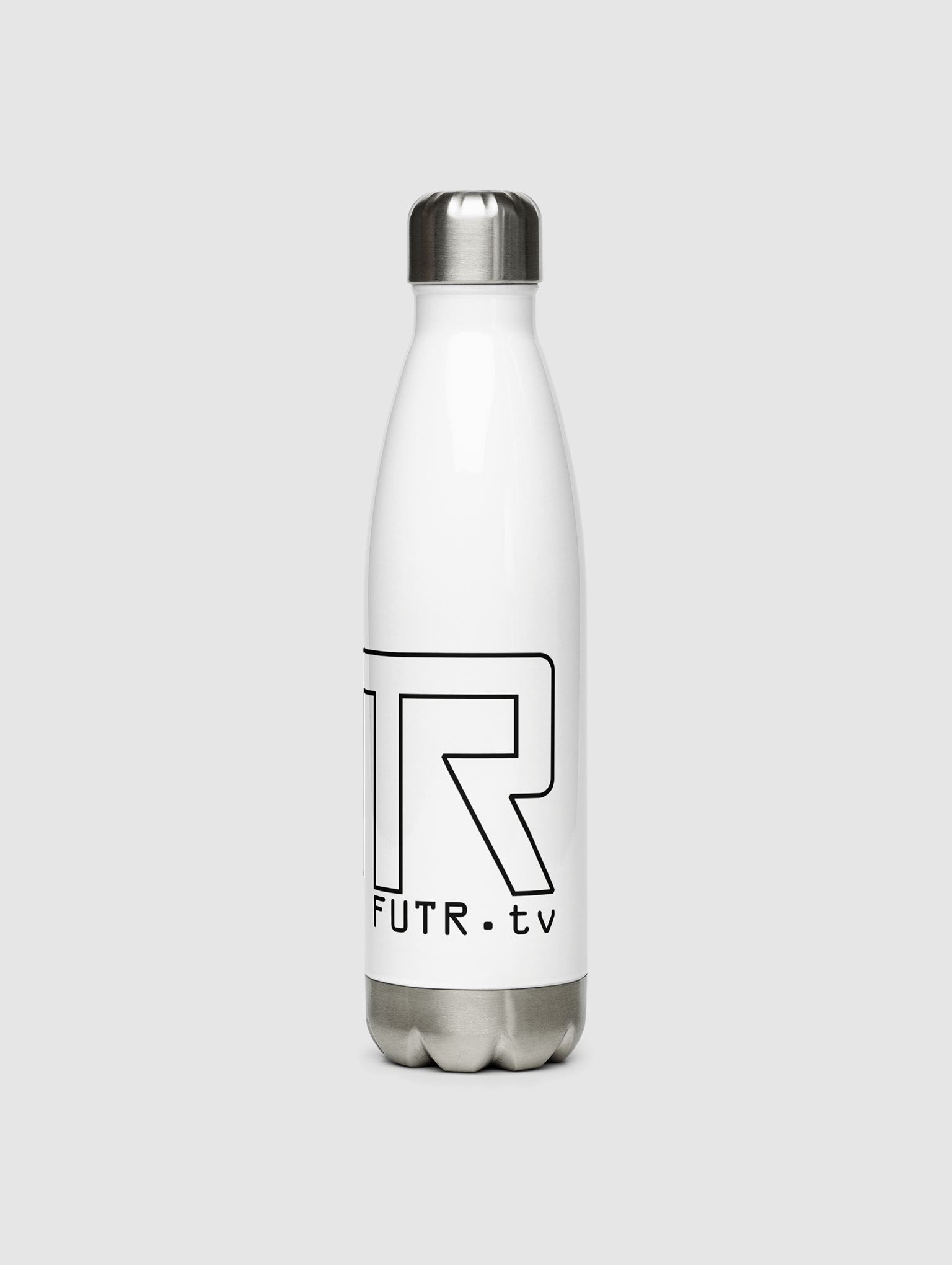White FUTR Logo Stainless Steel Water Bottle product image (3)