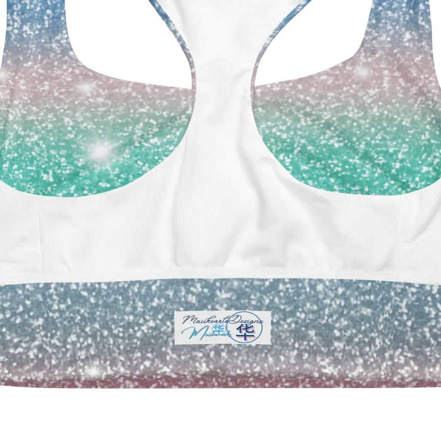 Glitter Unicorn Texture Design Longline Sports Bra - 4 product image (12)