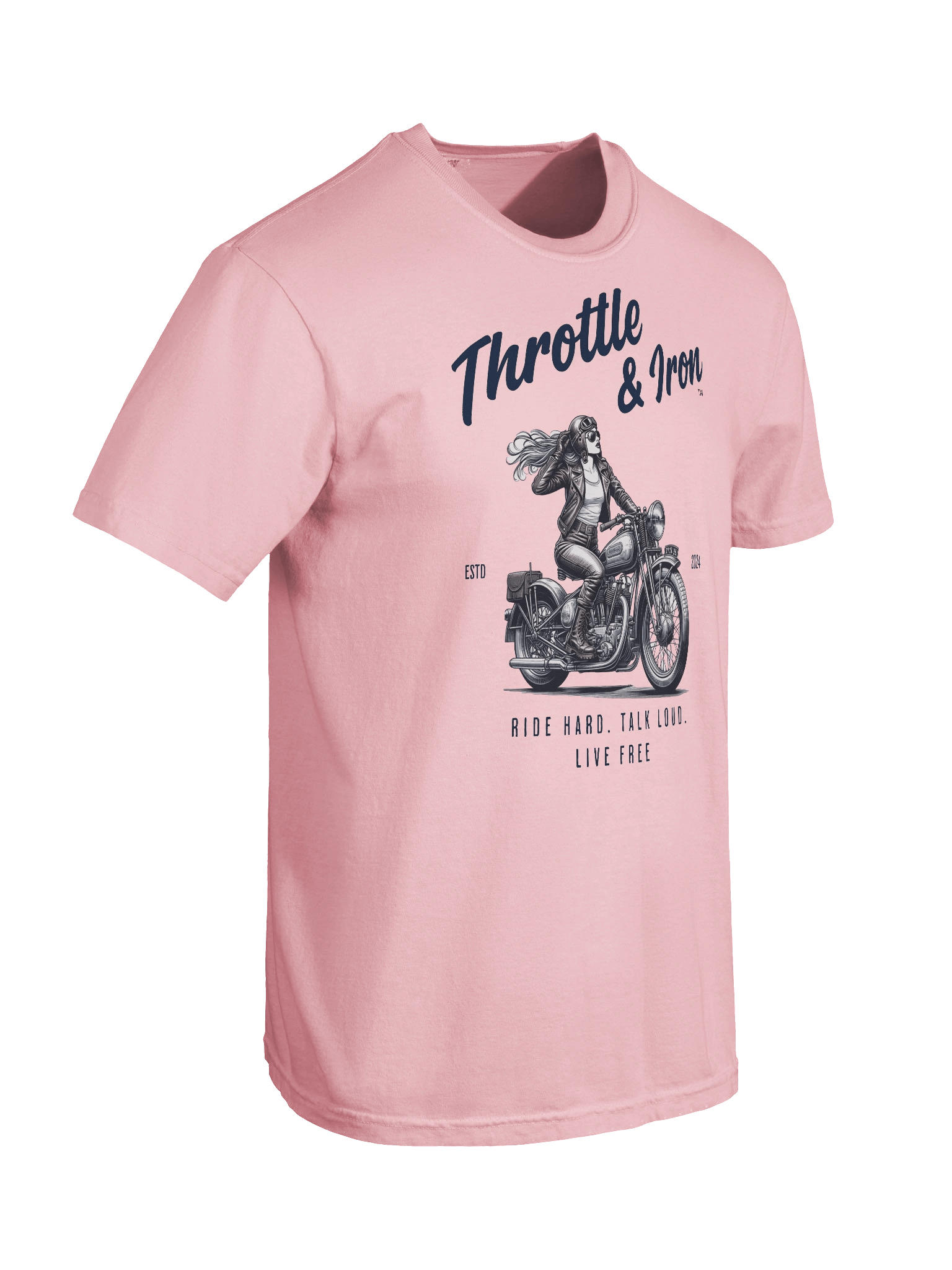 Throttle & Iron “Retro Women Rider” Tee — Classic Cruiser Edition product image (8)