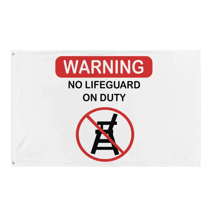 Warning Sign All-Over Print Flag product image (1)