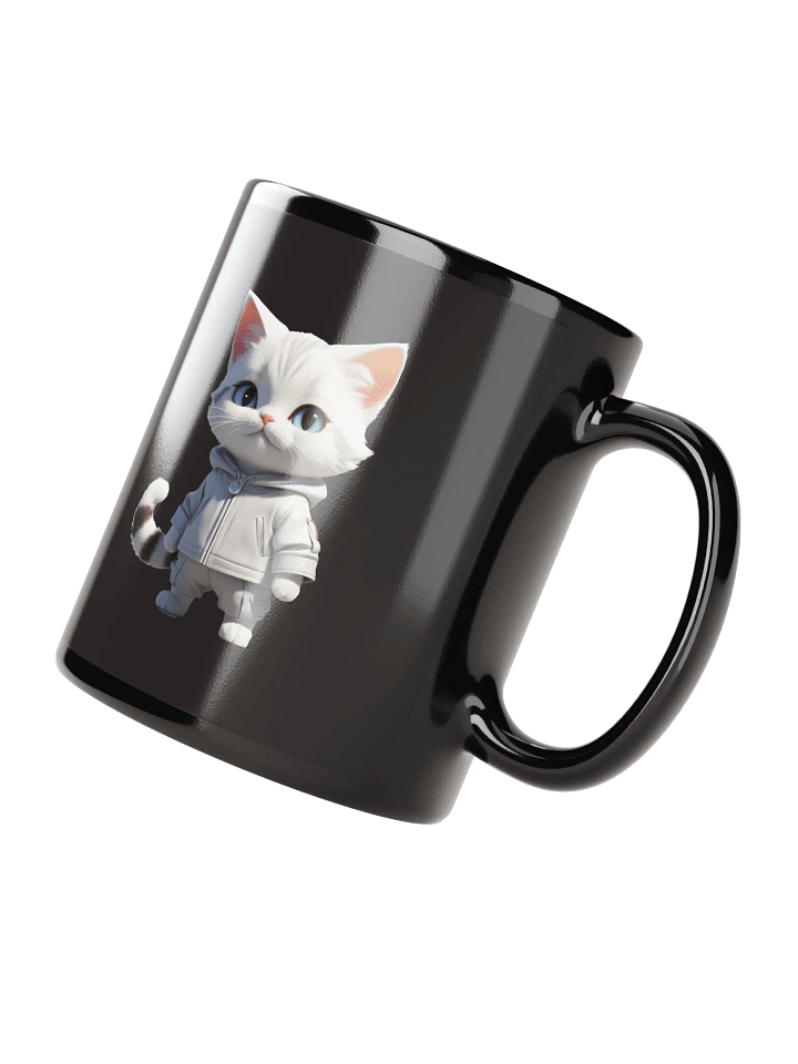 Cute Cartoon Kitty Black Mug product image (2)