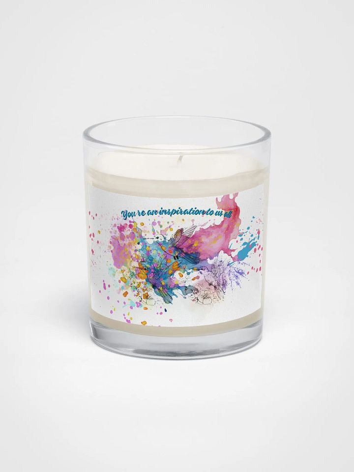 watercolor pastel hummingbird design soy wax candle for arty ladies daughters friends product image (1)