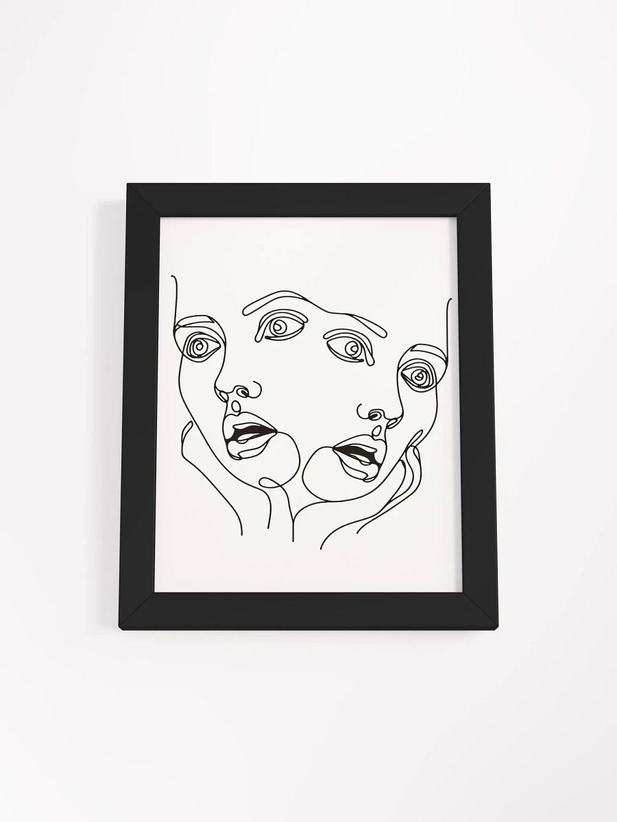 Shocked Female Faces Line Art Design Matte Poster product image (6)