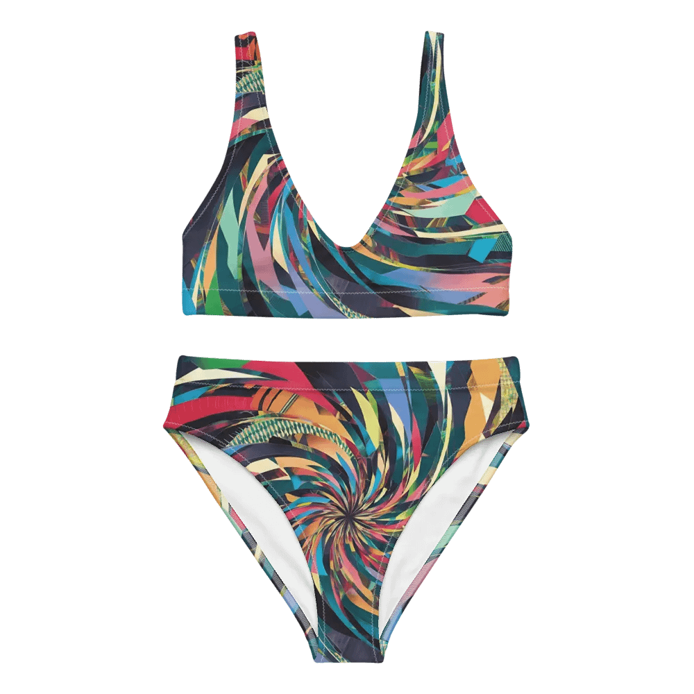 Abstract Lithographic Pattern Design High Waisted Bikini - V11 product image (8)