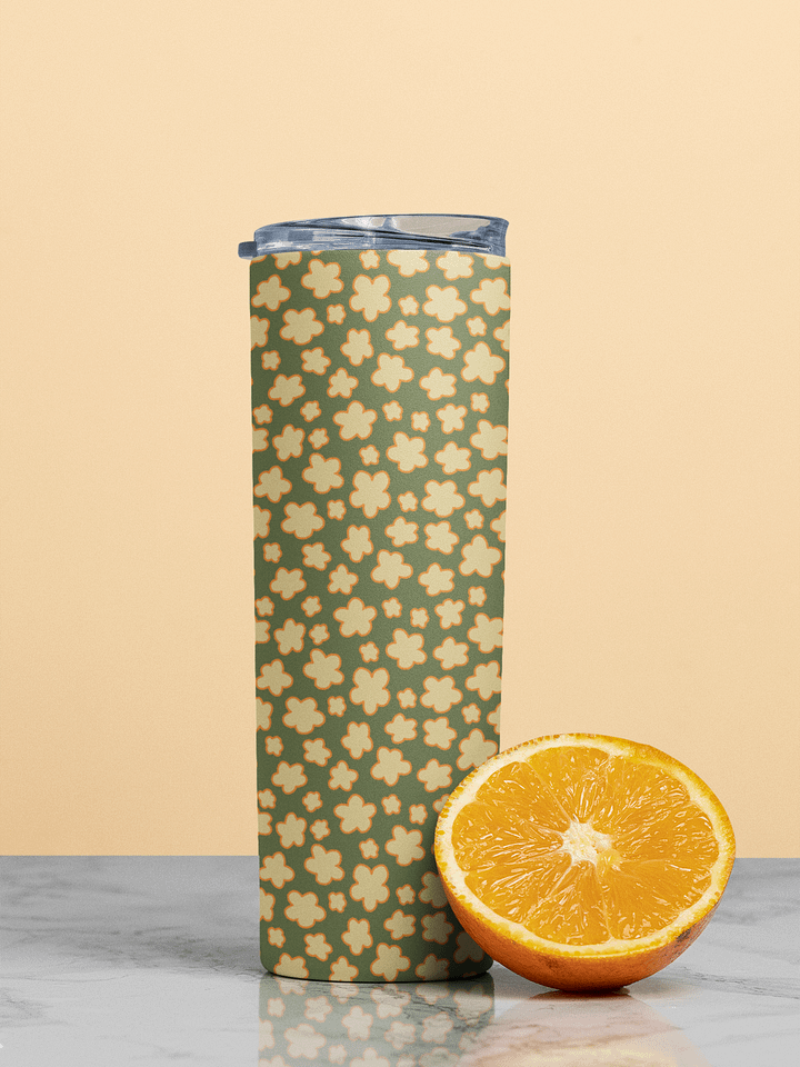 Simple Tan & Green Floral 20-oz. Stainless Steel Tumbler product image (2)