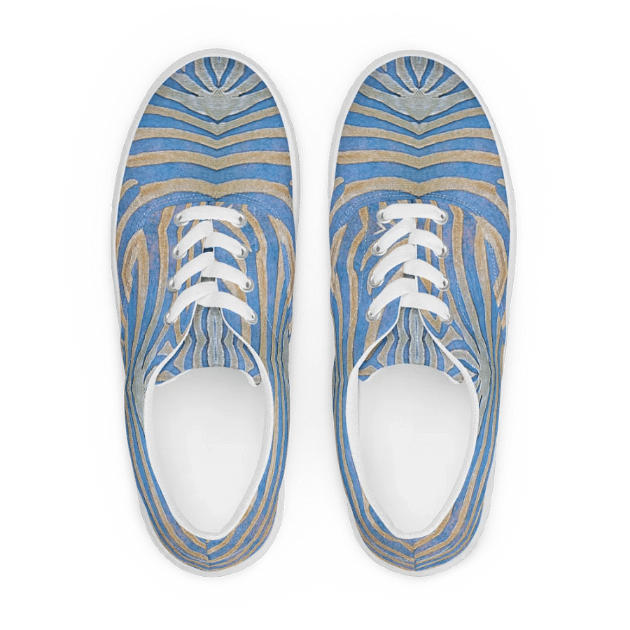 Zebra stripes in dove blue Canvas Shoes product image (12)
