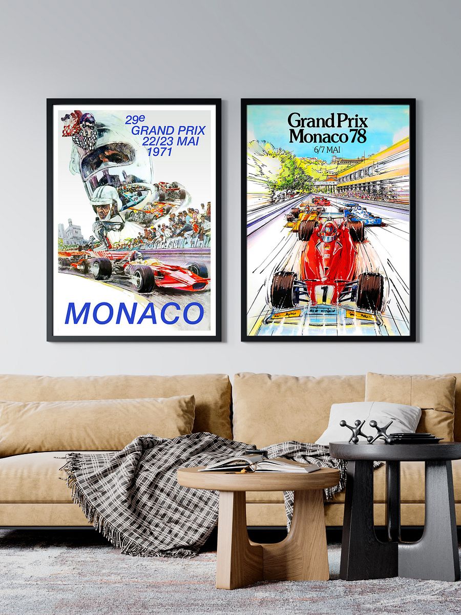 Monaco Vintage F1 Grand Prix, 1971 poster — Vintage Formula 1 poster, Monaco Grand Prix poster, retro travel poster product image (2)
