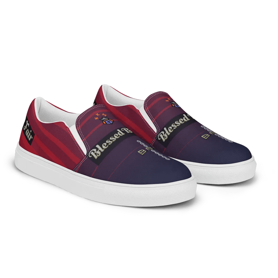 BBG Diamond Cross Purple and Burgundy Gradient Men's Slip Ons product image (9)