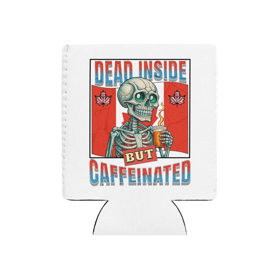 Dead Inside But Caffeinated Canada Skeleton Can Cooler product image (1)